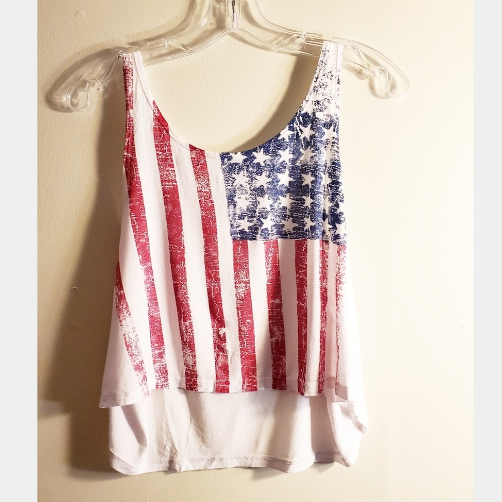 American Flag Crop Top